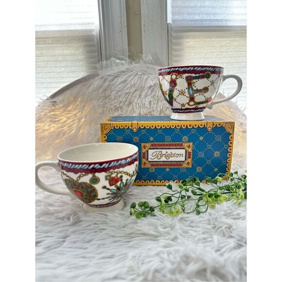 Brighton Jewel & Love Limited Edition Set of 2 Tea/ Coffee Mugs Large NEW‎ - Picture 1 of 10